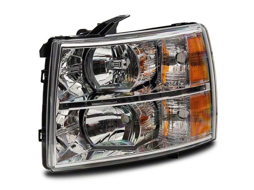 Raxiom Axial Series OEM Style Replacement Headlights; Chrome Housing; Clear Lens (07-14 Silverado 2500 HD)