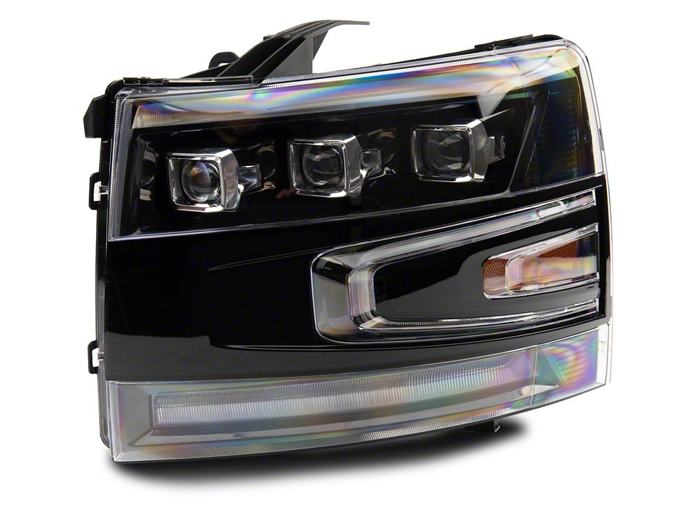 Raxiom LED Projector Headlights; Black Housing; Clear Lens (07-14 Silverado 2500 HD)