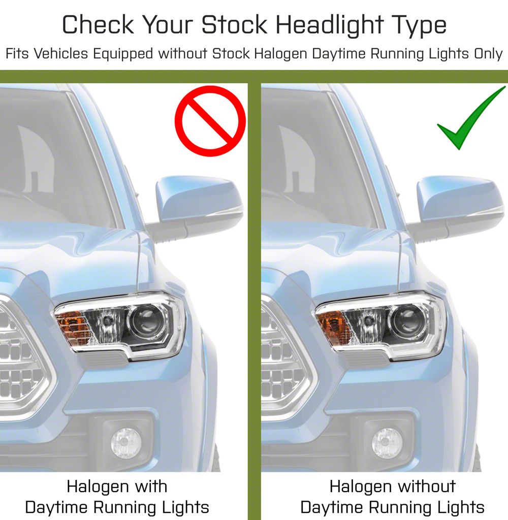 Raxiom LED Headlights; Black Housing; Clear Lens (16-23 Tacoma w/ Factory Halogen DRL)