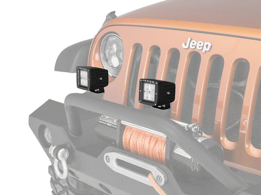 Raxiom 3-Inch Square 4-LED Off Road Light; Flood Beam (Universal; Some Adaptation May Be Required)