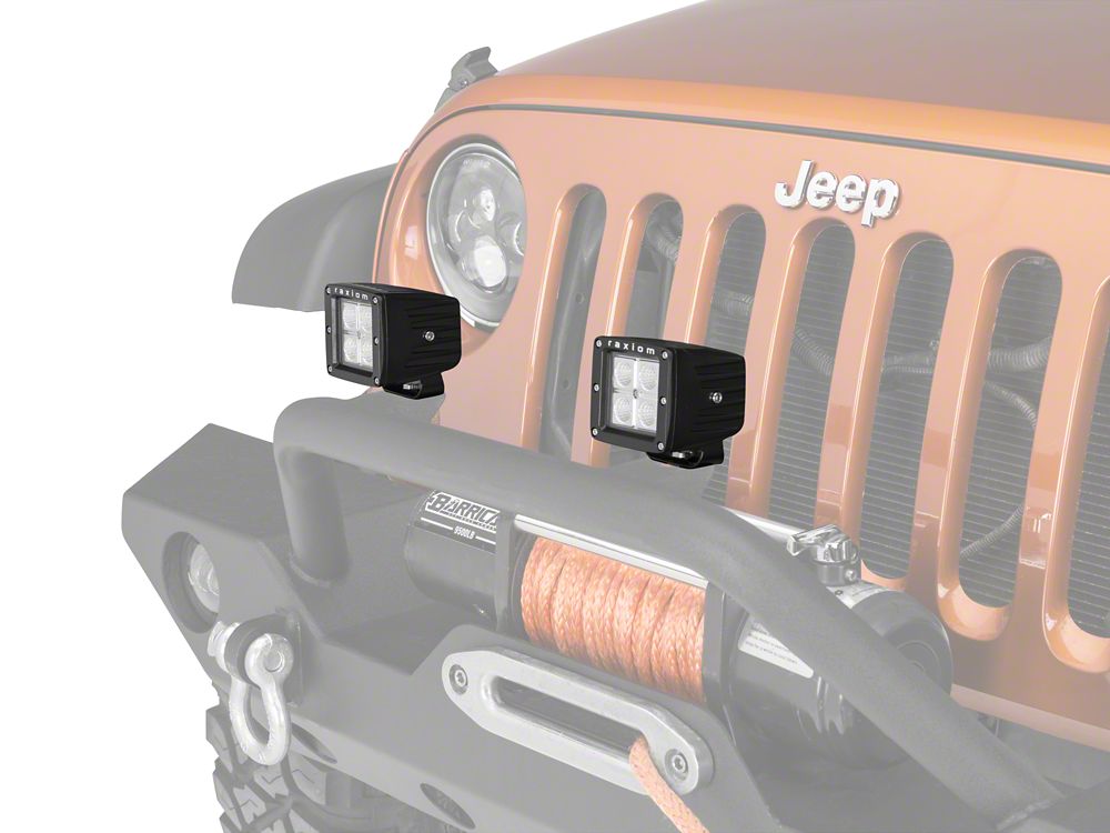 Raxiom 3-Inch Square 4-LED Off Road Light; Spot Beam (Universal; Some Adaptation May Be Required)