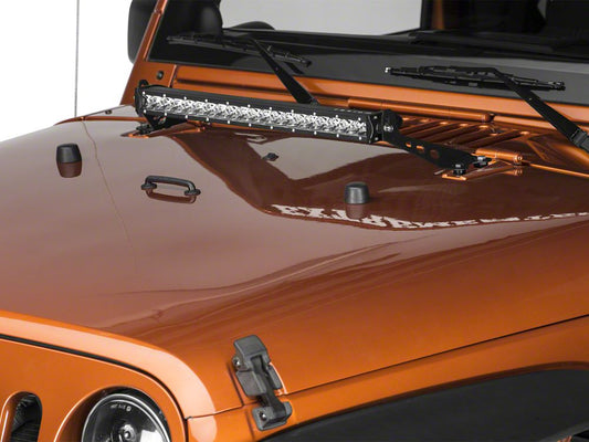 Raxiom 24-Inch Light Bar Hood Mounting Brackets (07-18 Jeep Wrangler JK)