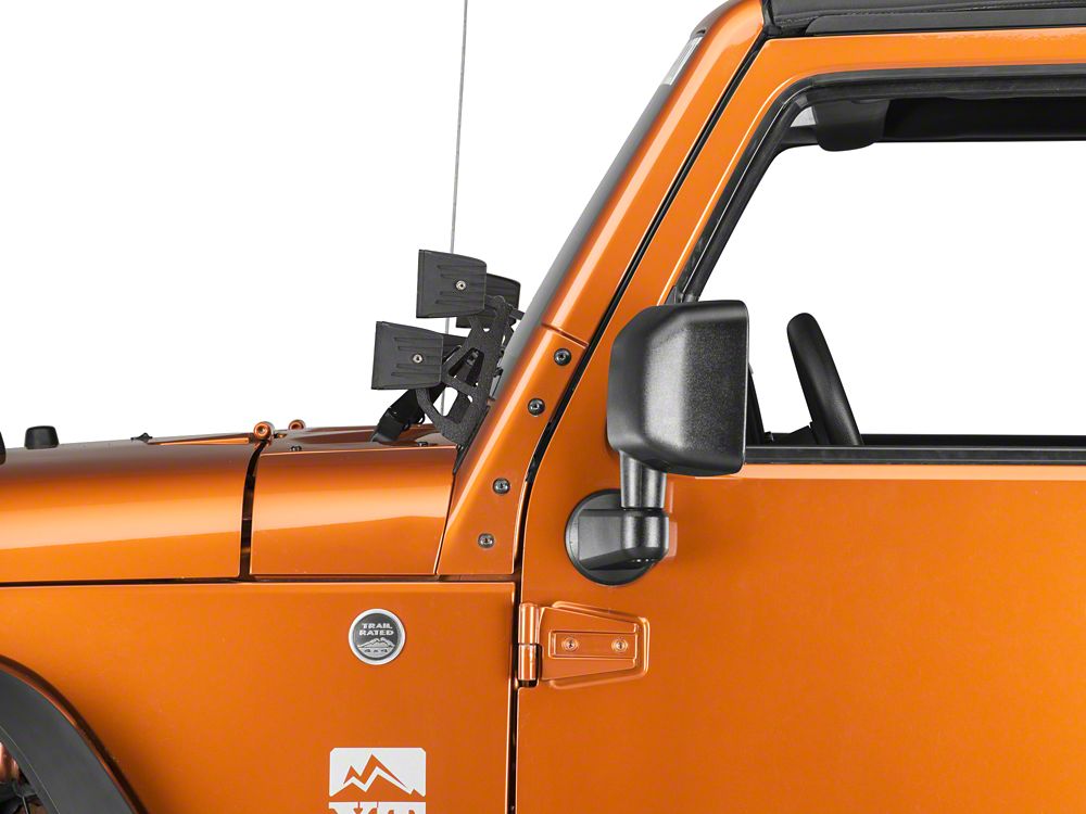 Raxiom Windshield Mounted Dual Light Brackets (07-18 Jeep Wrangler JK)