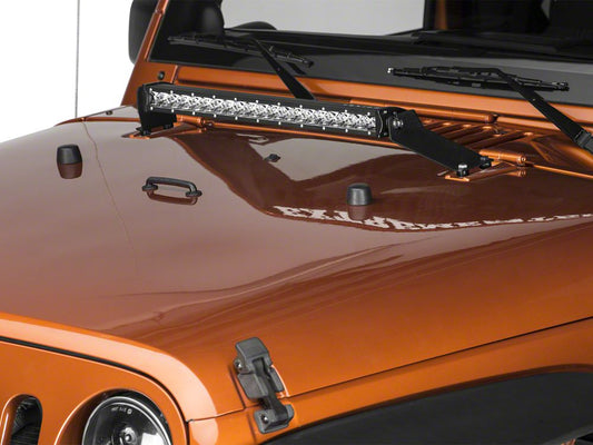 Raxiom 20-Inch Light Bar Hood Mounting Brackets (07-18 Jeep Wrangler JK)