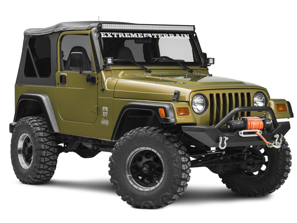Raxiom 50-Inch LED Light Bar Windshield Mount with Auxilliary Bracket (97-06 Jeep Wrangler TJ)