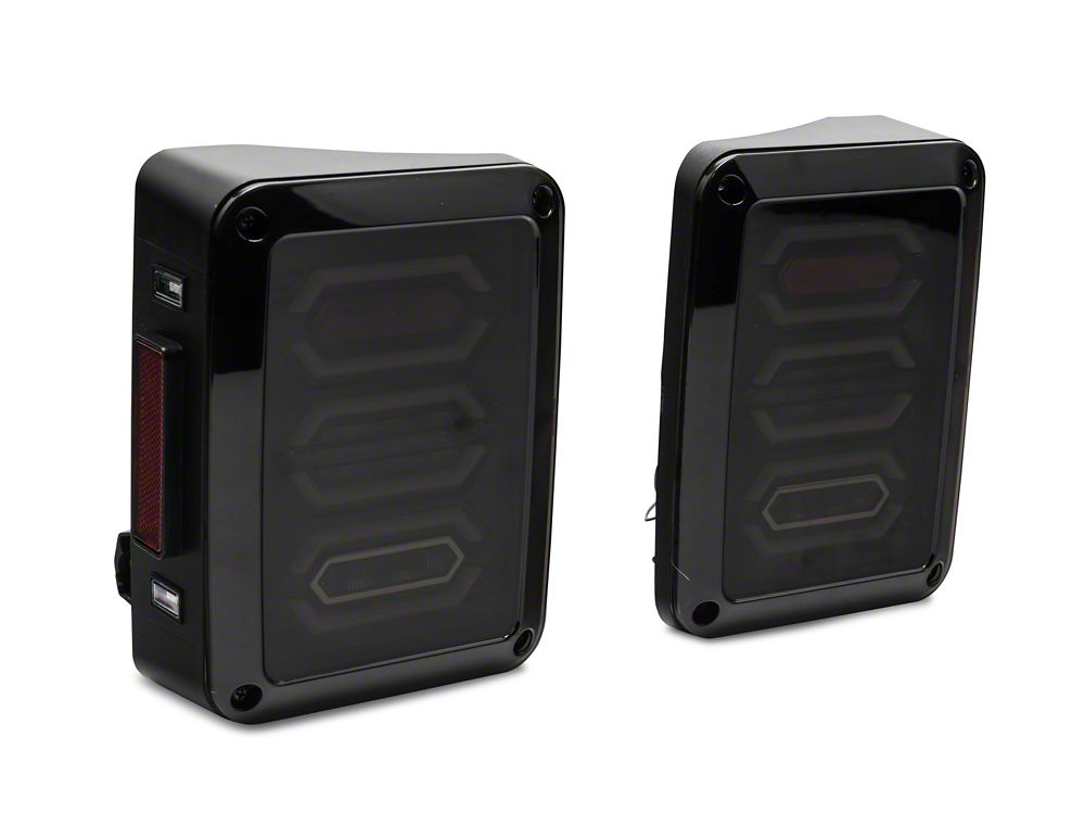Raxiom LED Tail Lights; Black Housing; Smoked Lens (07-18 Jeep Wrangler JK)