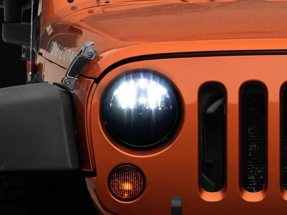 Raxiom Axial Series LED Headlights; Black Housing; Clear Lens (97-18 Jeep Wrangler TJ & JK)