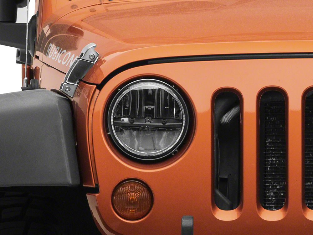 Raxiom Axial Series LED Headlights; Black Housing; Clear Lens (97-18 Jeep Wrangler TJ & JK)