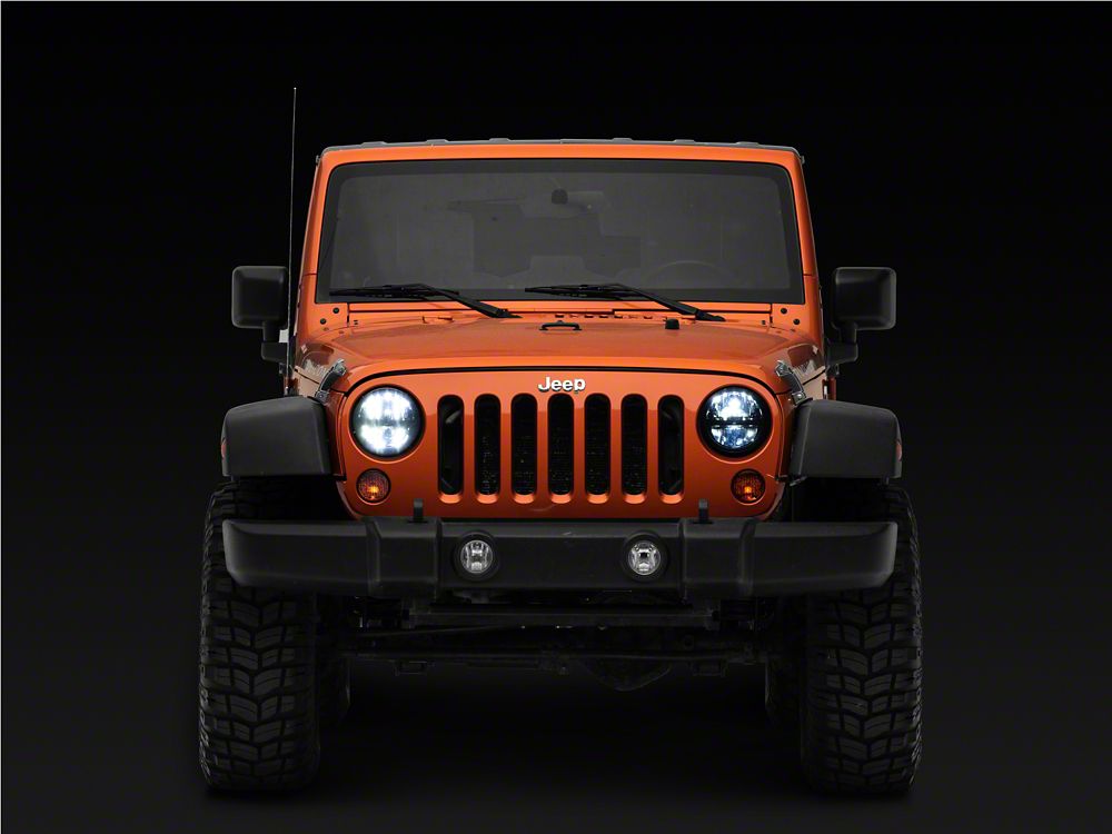 Raxiom Axial Series LED Headlights; Black Housing; Clear Lens (97-18 Jeep Wrangler TJ & JK)