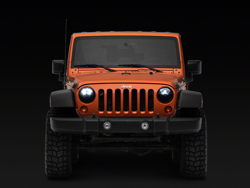 Raxiom Axial Series LED Headlights; Black Housing; Clear Lens (97-18 Jeep Wrangler TJ & JK)