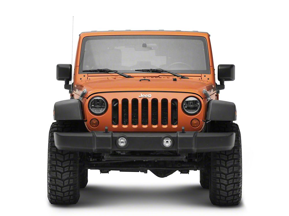 Raxiom Axial Series LED Headlights; Black Housing; Clear Lens (97-18 Jeep Wrangler TJ & JK)