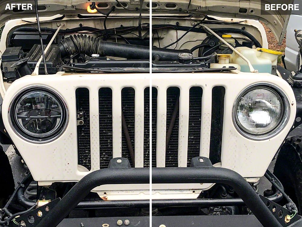Raxiom Axial Series LED Headlights; Black Housing; Clear Lens (97-18 Jeep Wrangler TJ & JK)