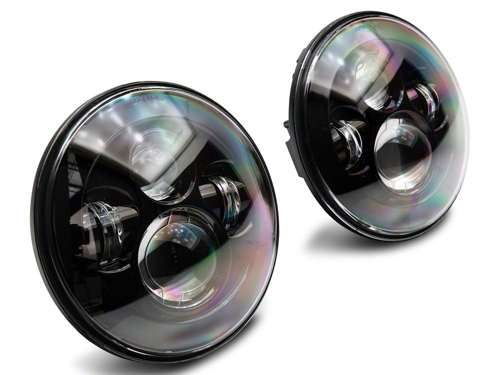 Raxiom Axial Series LED Daymaker Headlights; Black Housing; Clear Lens (97-18 Jeep Wrangler TJ & JK)