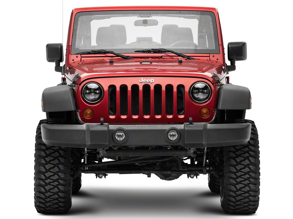 Raxiom Axial Series LED Daymaker Headlights; Black Housing; Clear Lens (97-18 Jeep Wrangler TJ & JK)