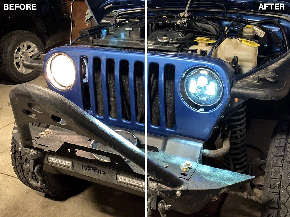 Raxiom Axial Series LED Daymaker Headlights; Black Housing; Clear Lens (97-18 Jeep Wrangler TJ & JK)