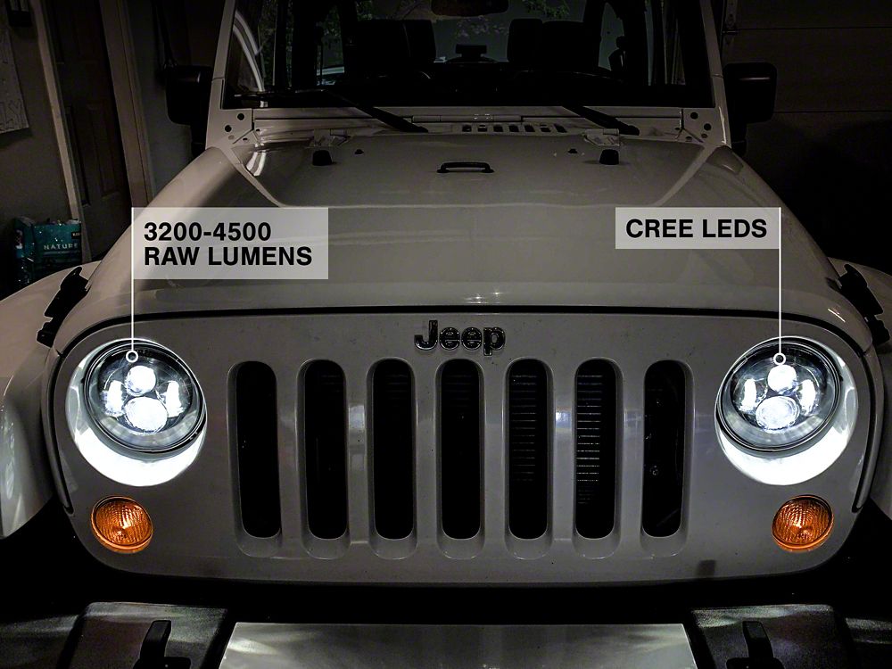 Raxiom Axial Series LED Daymaker Headlights; Black Housing; Clear Lens (97-18 Jeep Wrangler TJ & JK)