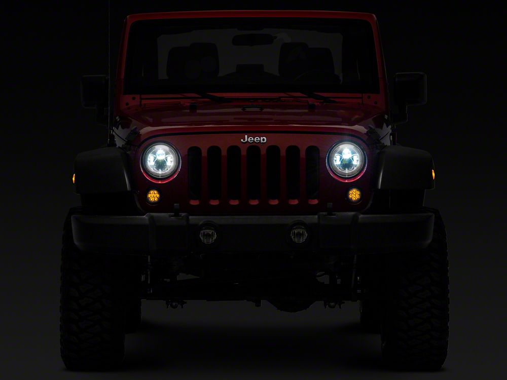 Raxiom Axial Series LED Daymaker Headlights; Chrome Housing; Clear Lens (97-18 Jeep Wrangler TJ & JK)