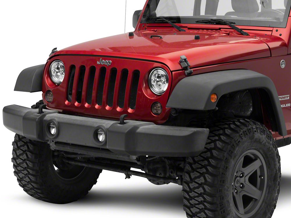 Raxiom Axial Series LED Daymaker Headlights; Chrome Housing; Clear Lens (97-18 Jeep Wrangler TJ & JK)