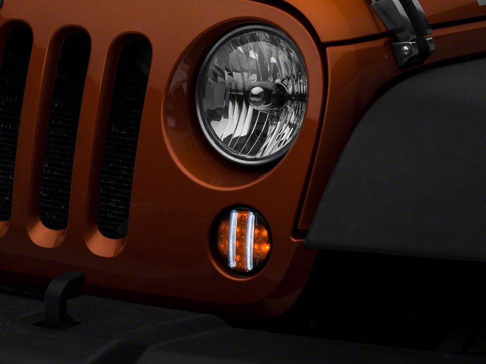 Raxiom Axial Series LED Front Turn Signals; Smoked (07-18 Jeep Wrangler JK)