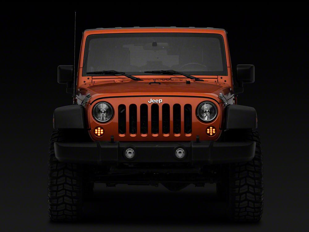 Raxiom Axial Series LED Front Turn Signals; Smoked (07-18 Jeep Wrangler JK)
