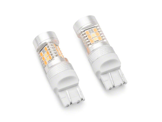 Raxiom Axial Series Dual Color LED Front Turn Signal Light Bulbs; 7443 (18-25 Jeep Wrangler JL Sport)