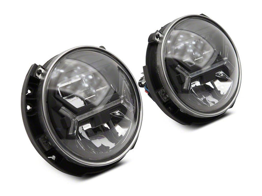 Raxiom LED Halo Headlights; Black Housing; Clear Lens (07-18 Jeep Wrangler JK)