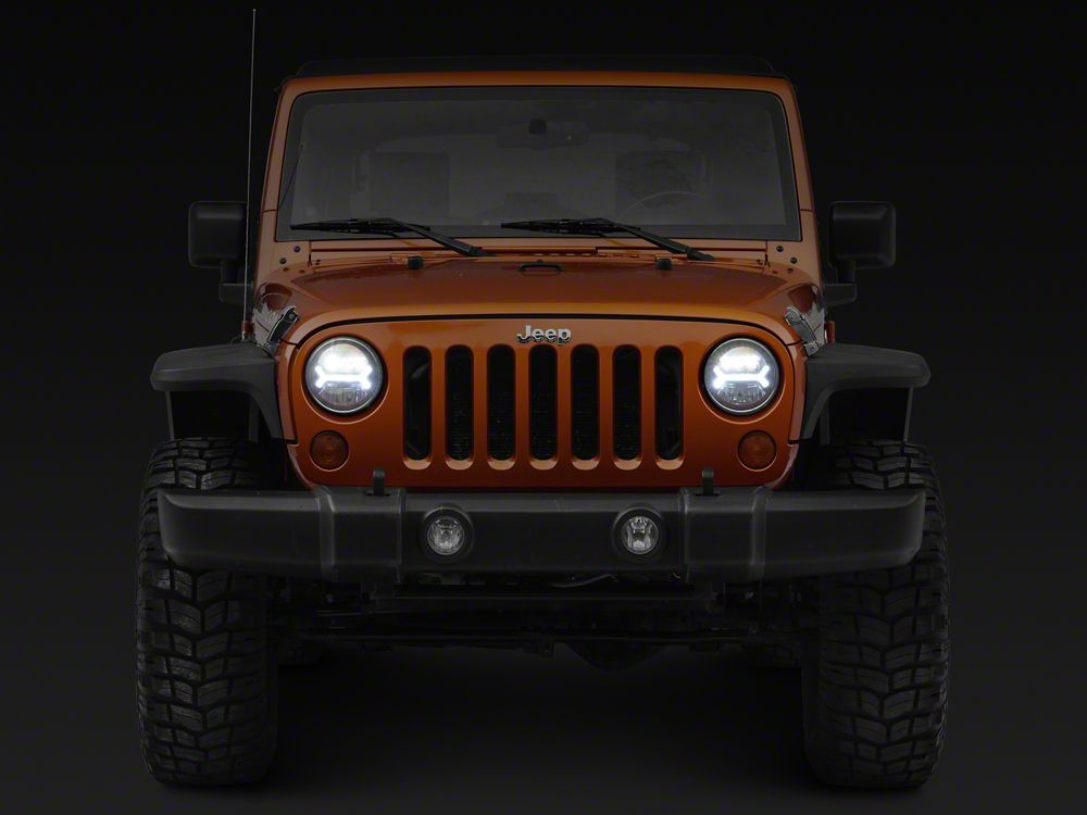 Raxiom LED Halo Headlights; Black Housing; Clear Lens (07-18 Jeep Wrangler JK)