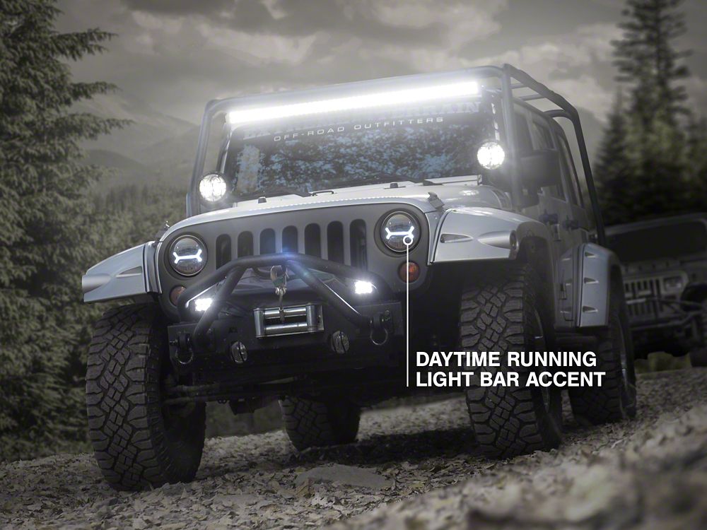 Raxiom LED Halo Headlights; Black Housing; Clear Lens (07-18 Jeep Wrangler JK)
