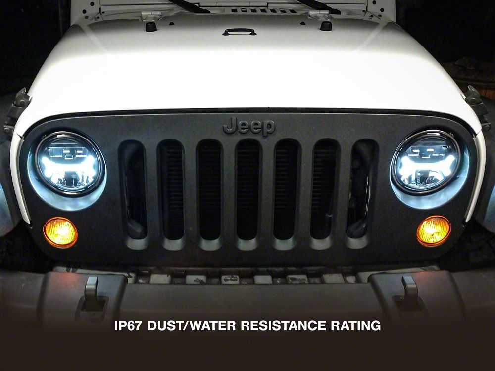 Raxiom LED Halo Headlights; Black Housing; Clear Lens (07-18 Jeep Wrangler JK)