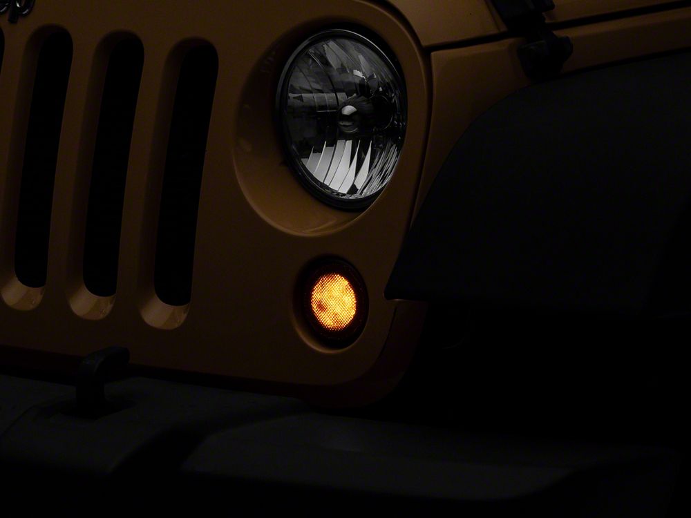 Raxiom Axial Series LED Turn Signals with Halo; Smoked (07-18 Jeep Wrangler JK)