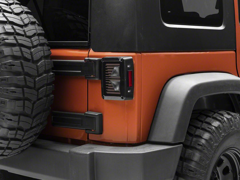 Raxiom Axial Series Vision LED Tail Lights; Black Housing; Smoked Lens (07-18 Jeep Wrangler JK)