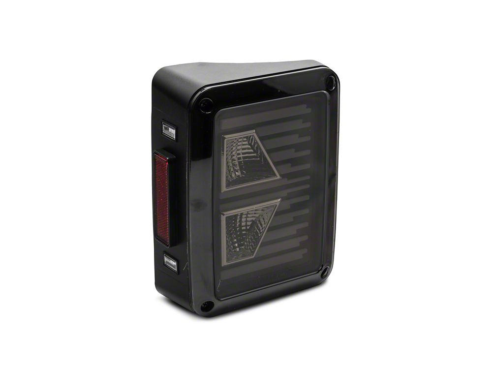 Raxiom Axial Series Vision LED Tail Lights; Black Housing; Smoked Lens (07-18 Jeep Wrangler JK)
