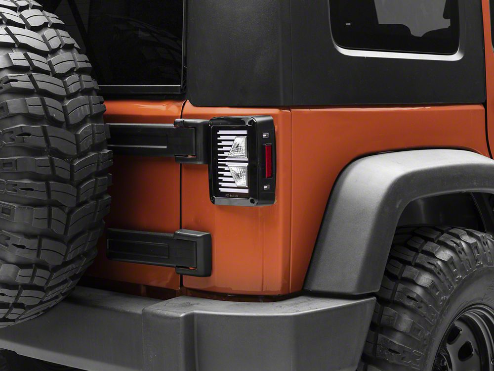 Raxiom Axial Series Vision LED Tail Lights; Black Housing; Clear Lens (07-18 Jeep Wrangler JK)