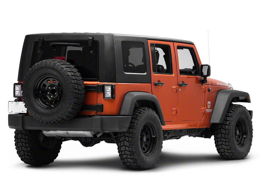 Raxiom Axial Series Vision LED Tail Lights; Black Housing; Clear Lens (07-18 Jeep Wrangler JK)