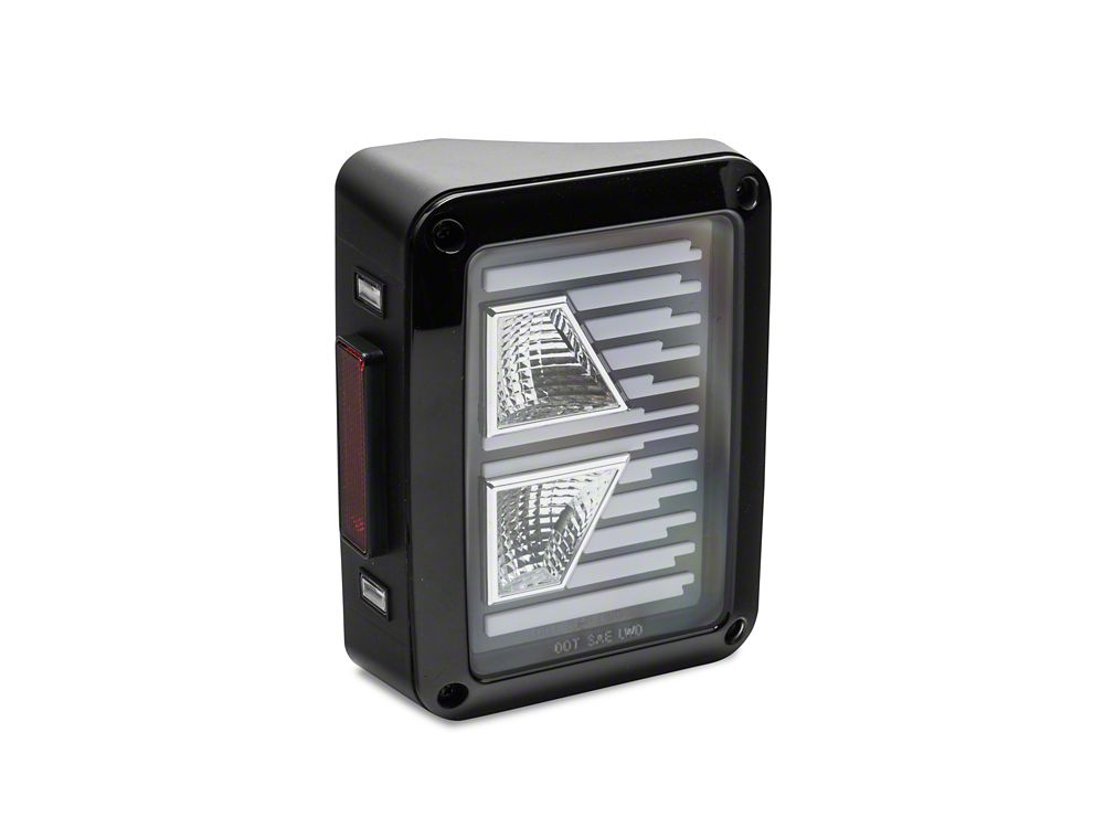 Raxiom Axial Series Vision LED Tail Lights; Black Housing; Clear Lens (07-18 Jeep Wrangler JK)