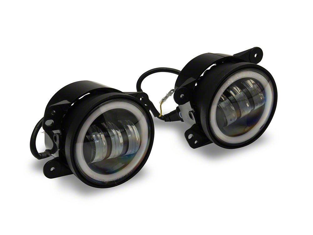 Raxiom Axial Series Halo LED Fog Lights; Amber (07-25 Jeep Wrangler JK & JL)