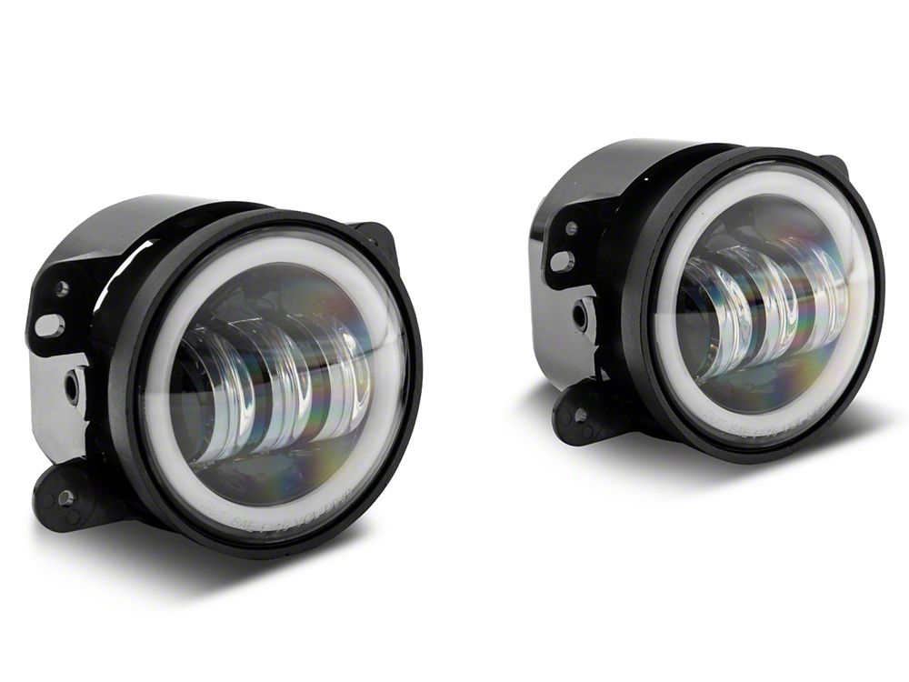 Raxiom Axial Series Halo LED Fog Lights; White (07-25 Jeep Wrangler JK & JL)