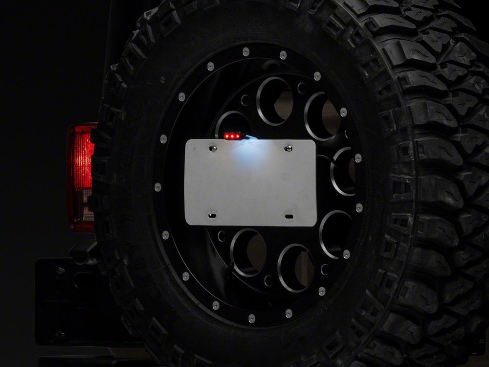 Raxiom Axial Series License Plate Bracket with LED Brake Light (07-18 Jeep Wrangler JK)