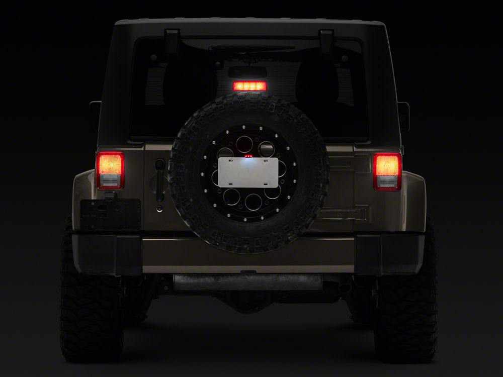 Raxiom Axial Series License Plate Bracket with LED Brake Light (07-18 Jeep Wrangler JK)