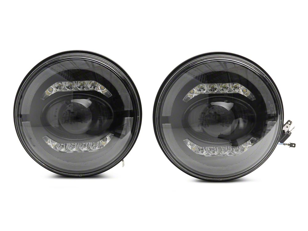 Raxiom Axial Series LED Headlights; Black Housing; Clear Lens (07-18 Jeep Wrangler JK)
