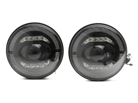 Raxiom Axial Series LED Headlights; Black Housing; Clear Lens (07-18 Jeep Wrangler JK)