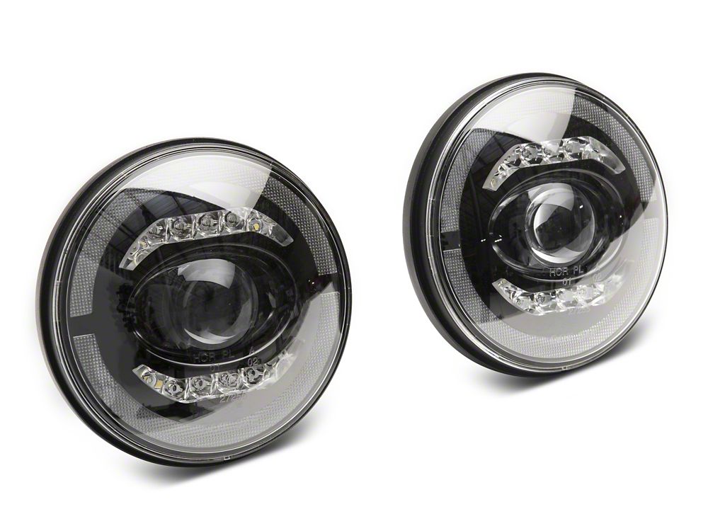 Raxiom Axial Series LED Headlights; Black Housing; Clear Lens (07-18 Jeep Wrangler JK)