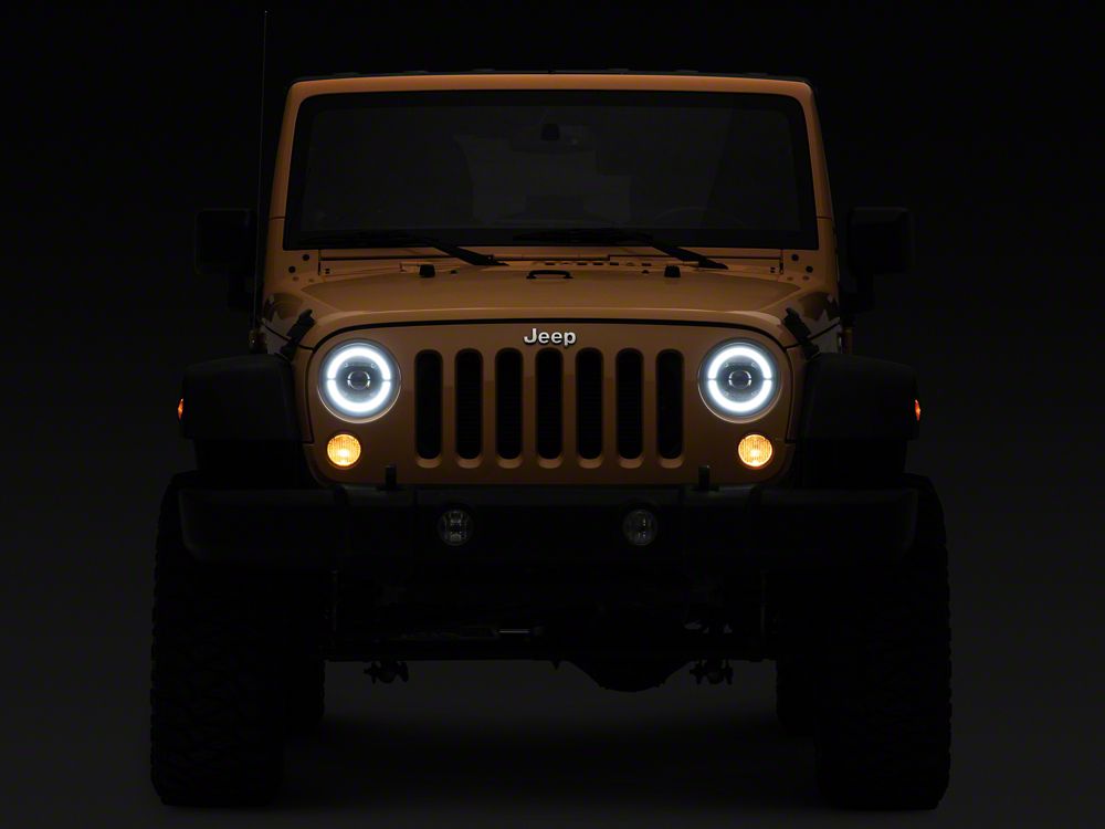 Raxiom Axial Series LED Headlights; Black Housing; Clear Lens (07-18 Jeep Wrangler JK)