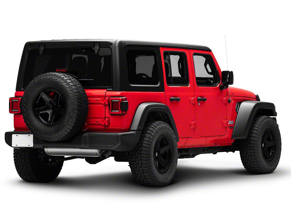 Raxiom Horizon LED Tail Lights; Black Housing; Red Lens (18-25 Jeep Wrangler JL)