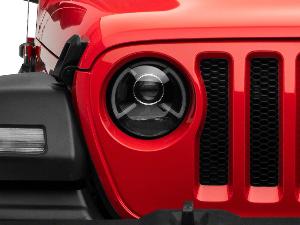 Raxiom LED Projector Headlights; Black Housing; Clear Lens (18-25 Jeep Wrangler JL)
