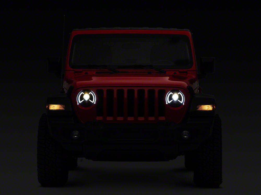 Raxiom LED Projector Headlights; Black Housing; Clear Lens (18-25 Jeep Wrangler JL)