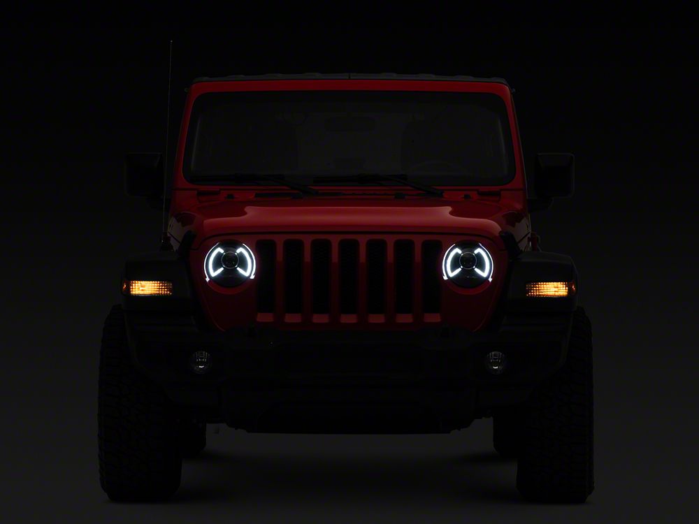Raxiom LED Projector Headlights; Black Housing; Clear Lens (18-25 Jeep Wrangler JL)