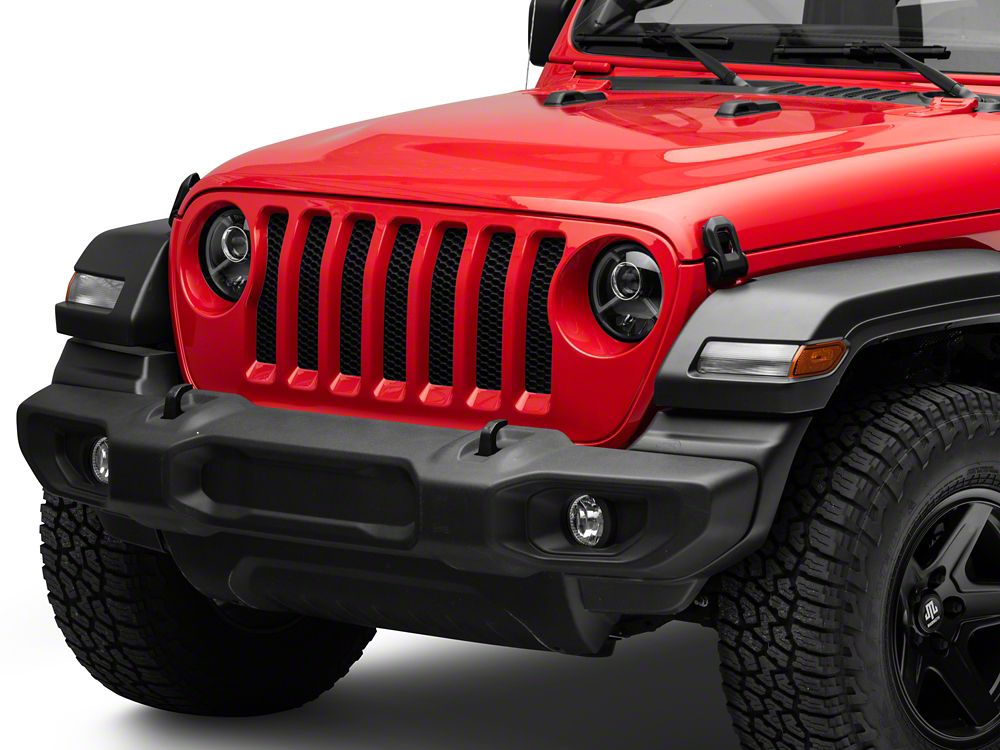 Raxiom LED Projector Headlights; Black Housing; Clear Lens (18-25 Jeep Wrangler JL)