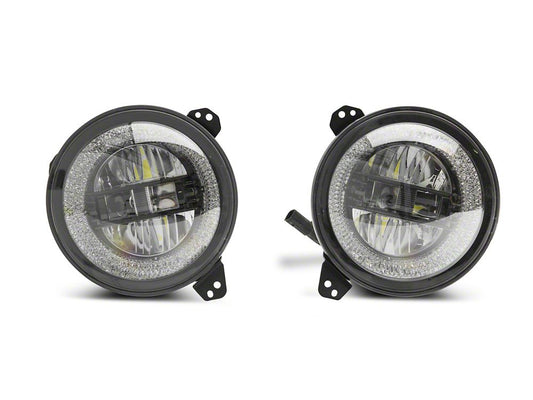 Raxiom Axial Series LED Headlights; Black Housing; Clear Lens (18-25 Jeep Wrangler JL)