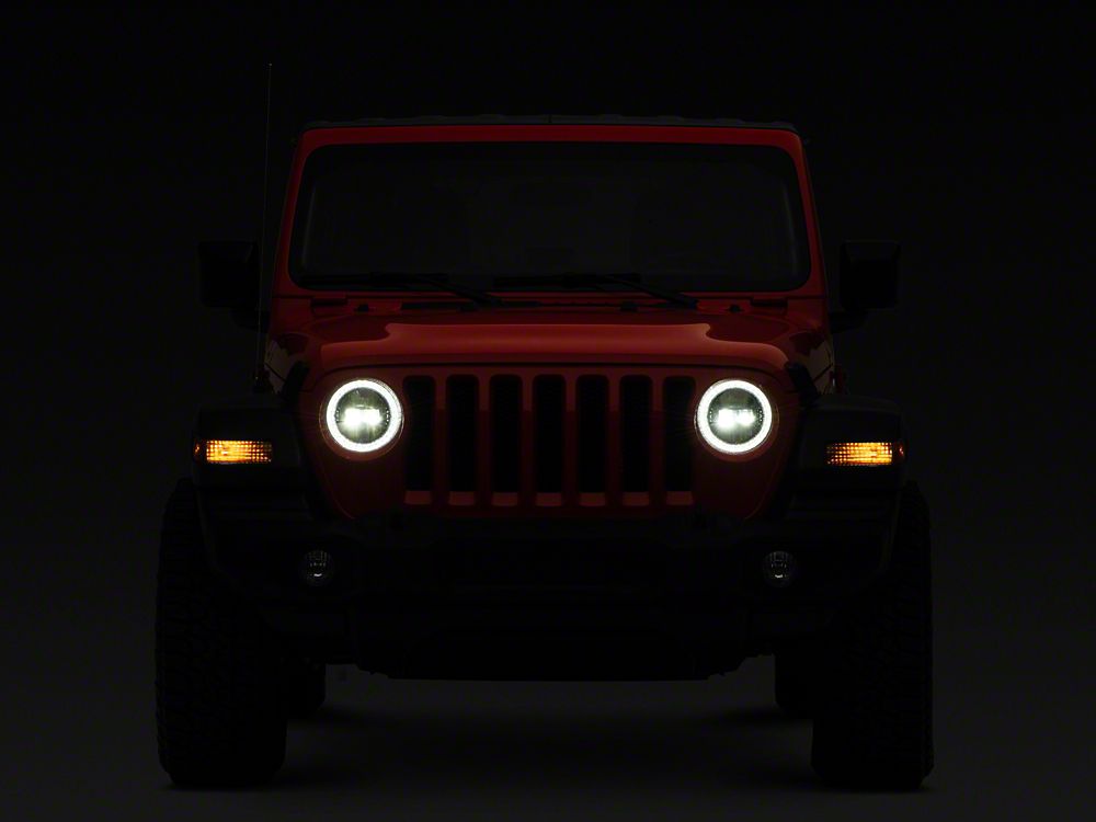 Raxiom Axial Series LED Headlights; Black Housing; Clear Lens (18-25 Jeep Wrangler JL)